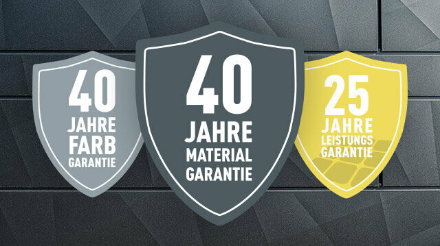 Aluminium beweist ein Leben lang Qualität. Daher haben die PREFA Produkte 40 Jahre Farbgarantie und Materialgarantie.