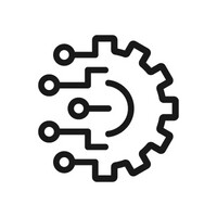 Clipart med kugghjul som står för teknisk utveckling och innovation 