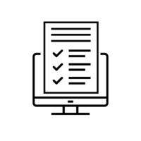 Clipart av en bildskärm som visar en checklista resp. formulär