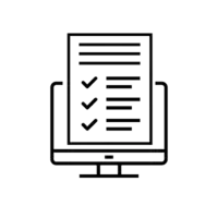 Clipart av en bildskärm som visar en checklista resp. formulär