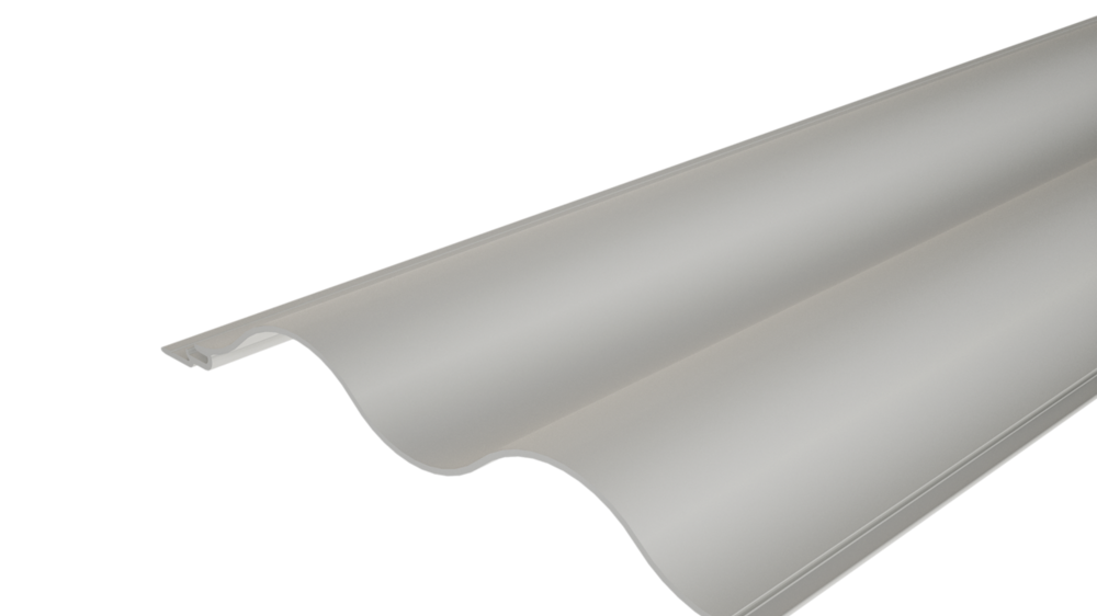 PREFA strängpressad profil 22/100 i vågform för fasader och balkongbeklädnad