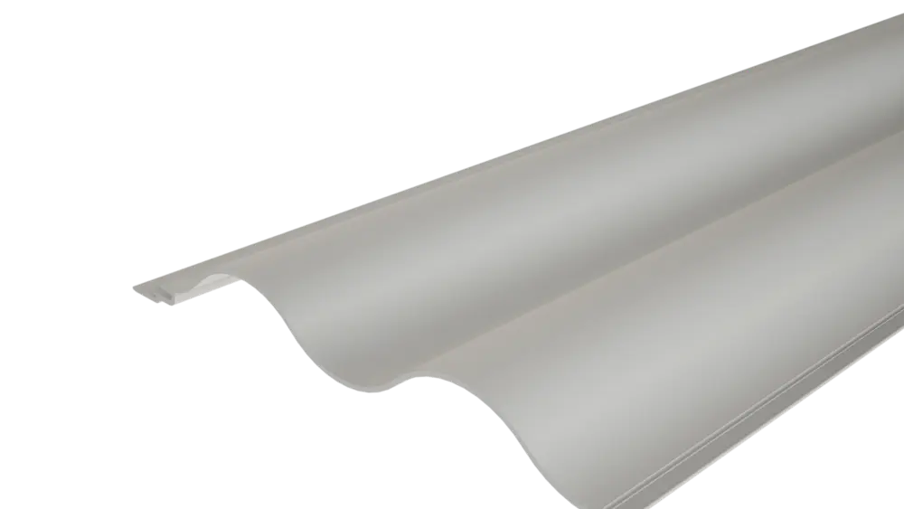 PREFA strängpressad profil 22/100 i vågform för fasader och balkongbeklädnad