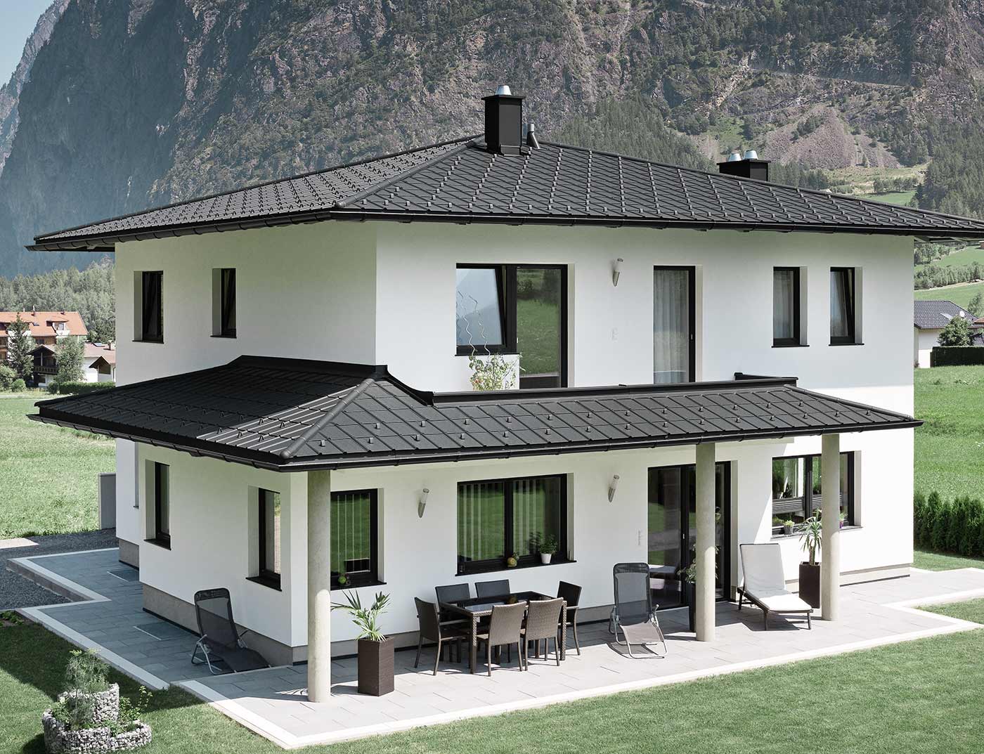 Referensobjekt PREFA Taksystem Takplatta 03 P.10 svart