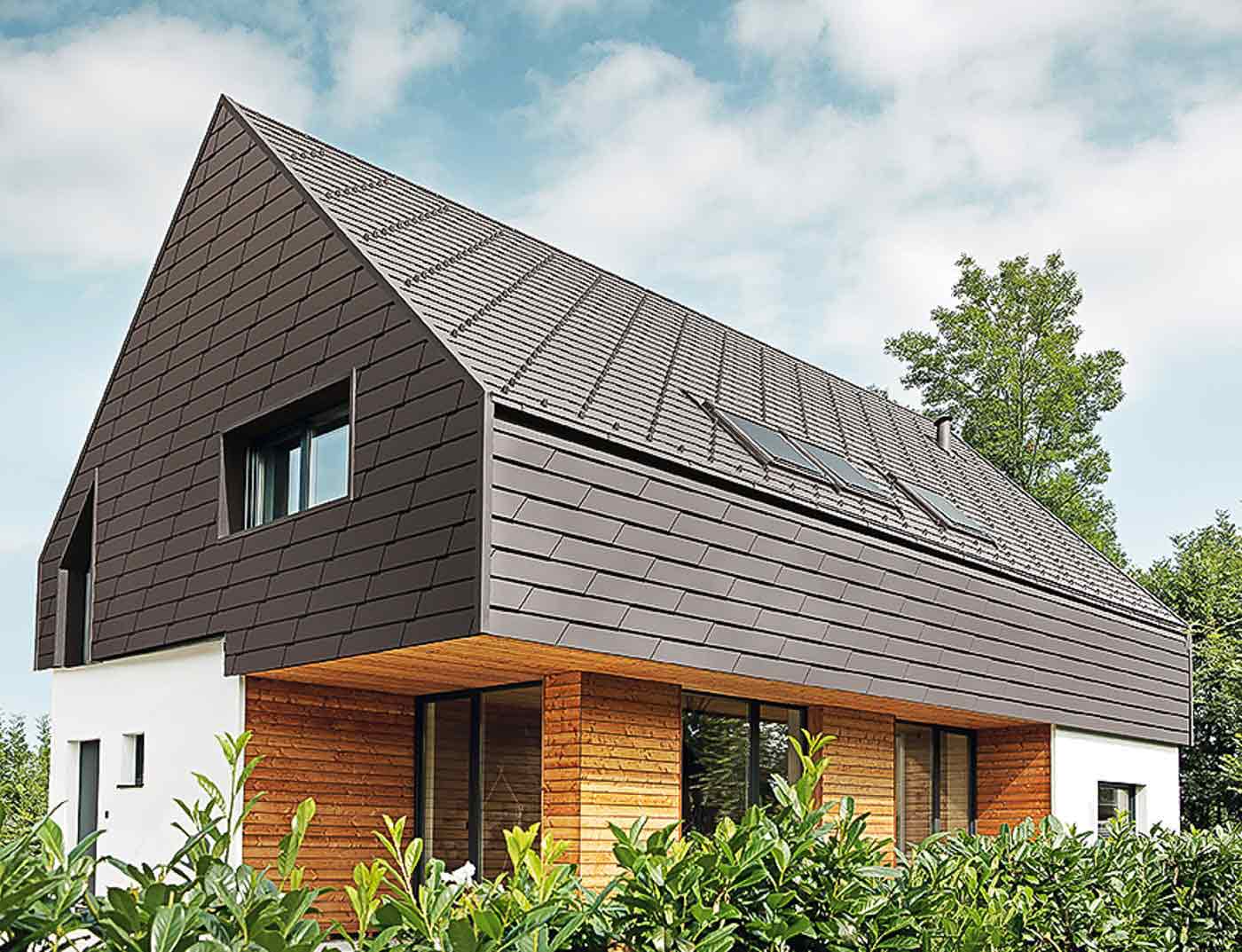 Referensobjekt PREFA Fasadsystem Väggshingel XL 07 P.10 ljusgrå